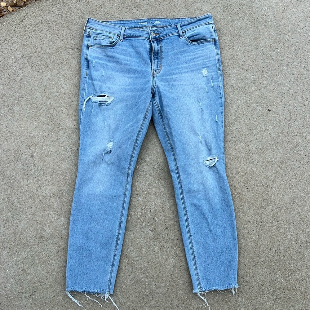 Mid-Rise Rockstar Super Skinny Ripped Jeans for Women, Size 14
